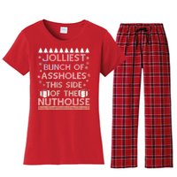 Jolliest Bunch of Assholes This Side of the Nuthouse Ugly Christmas Women's Flannel Pajama Set