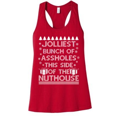 Jolliest Bunch of Assholes This Side of the Nuthouse Ugly Christmas Womens Tank Top