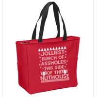 Jolliest Bunch of Assholes This Side of the Nuthouse Ugly Christmas Zip Tote Bag