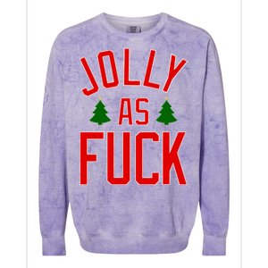 Jolly AF Funny Christmas Colorblast Crewneck Sweatshirt