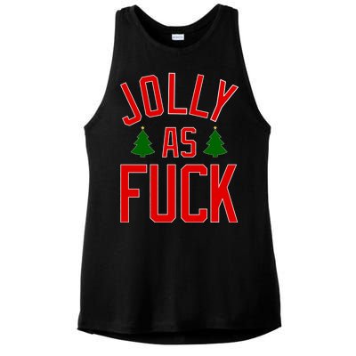 Jolly AF Funny Christmas Ladies PosiCharge Tri-Blend Wicking Tank