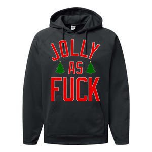 Jolly AF Funny Christmas Performance Fleece Hoodie