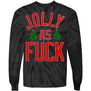 Jolly AF Funny Christmas Tie-Dye Long Sleeve Shirt