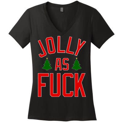 Jolly AF Funny Christmas Women's V-Neck T-Shirt