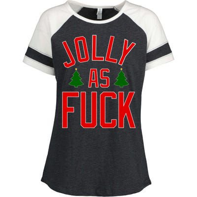 Jolly AF Funny Christmas Enza Ladies Jersey Colorblock Tee