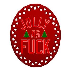 Jolly AF Funny Christmas Ceramic Oval Ornament