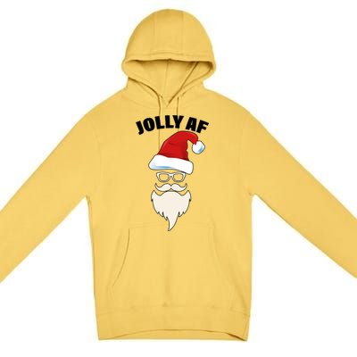 Jolly Af Hipster Santa Premium Pullover Hoodie