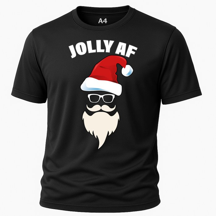 Jolly Af Hipster Santa Cooling Performance Crew T-Shirt