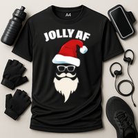 Jolly Af Hipster Santa Cooling Performance Crew T-Shirt