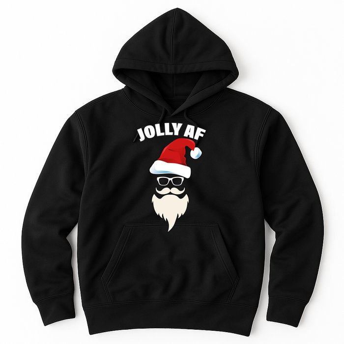 Jolly Af Hipster Santa Hoodie