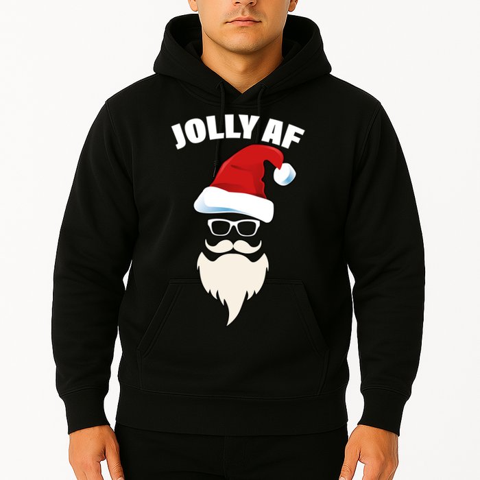 Jolly Af Hipster Santa Hoodie