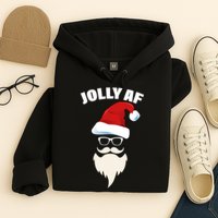 Jolly Af Hipster Santa Hoodie