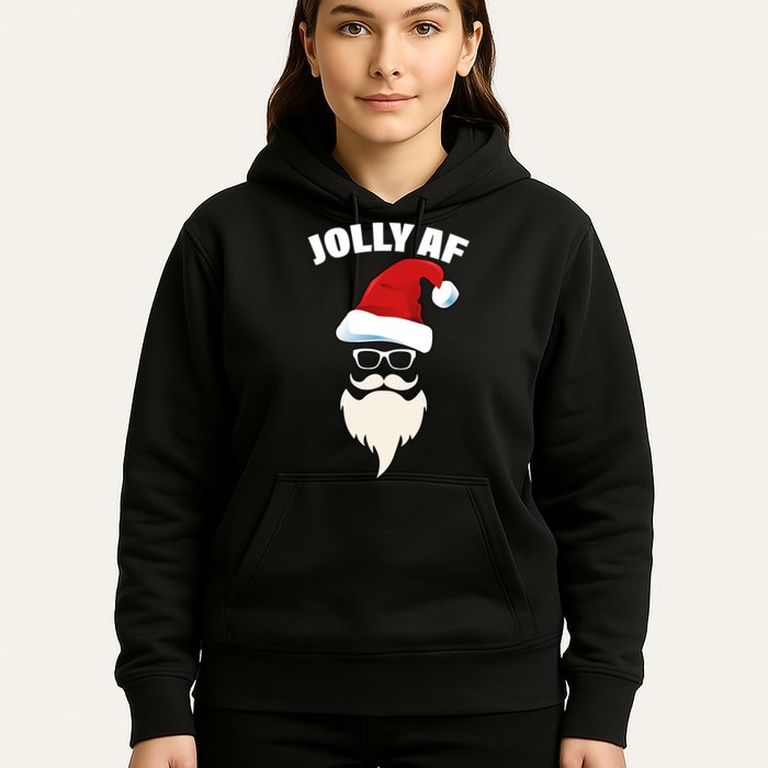 Jolly Af Hipster Santa Hoodie