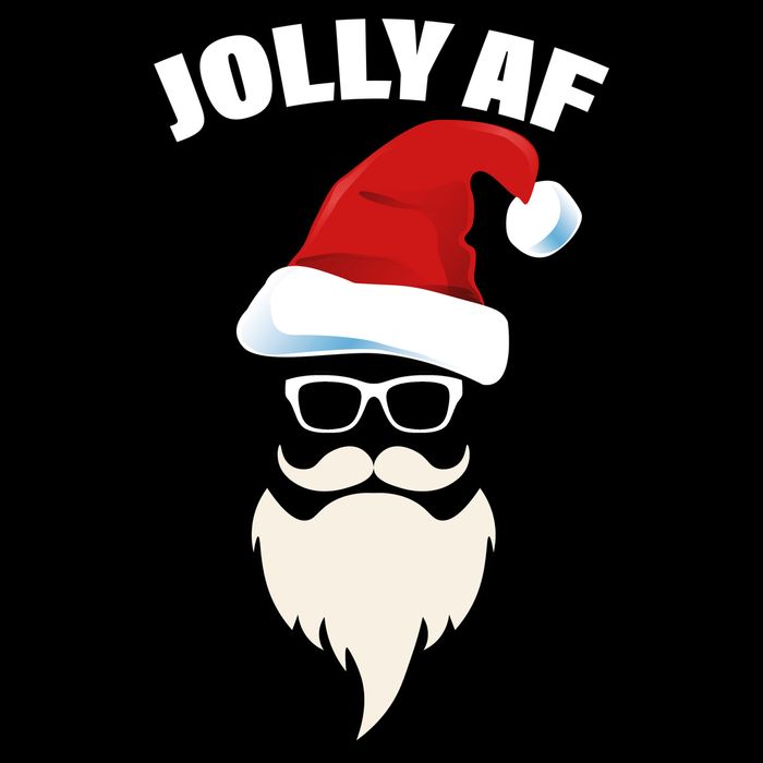 Jolly Af Hipster Santa Hoodie