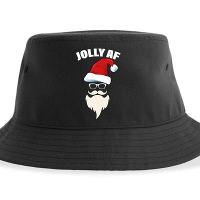 Jolly Af Hipster Santa Sustainable Bucket Hat
