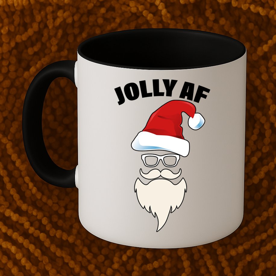 Jolly Af Hipster Santa Mug