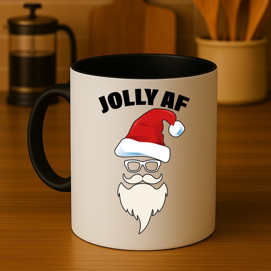 Jolly Af Hipster Santa Mug