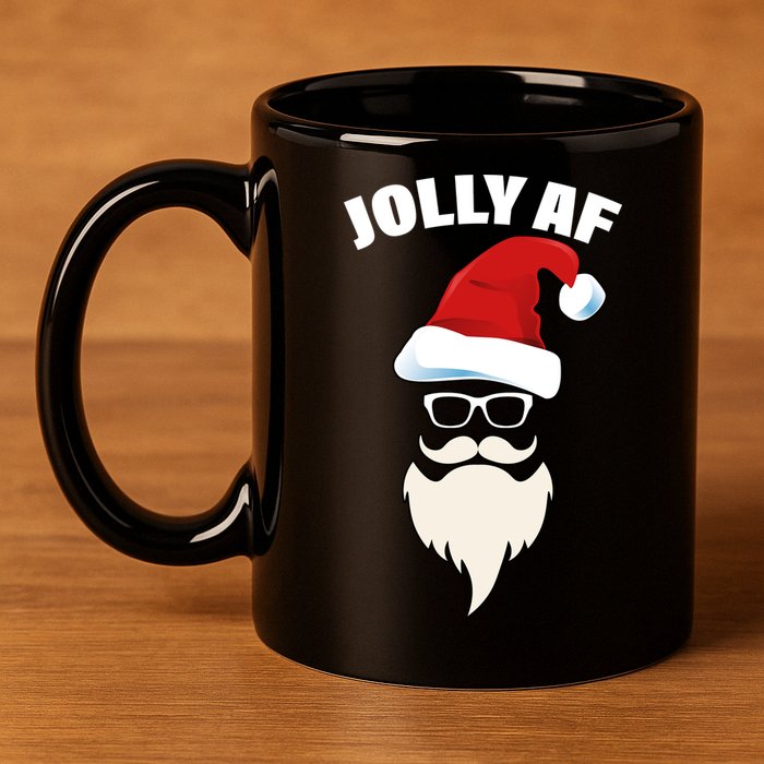 Jolly Af Hipster Santa 11oz C Handle Ceramic Mug
