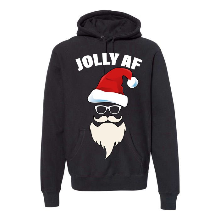 Jolly Af Hipster Santa Premium Hoodie