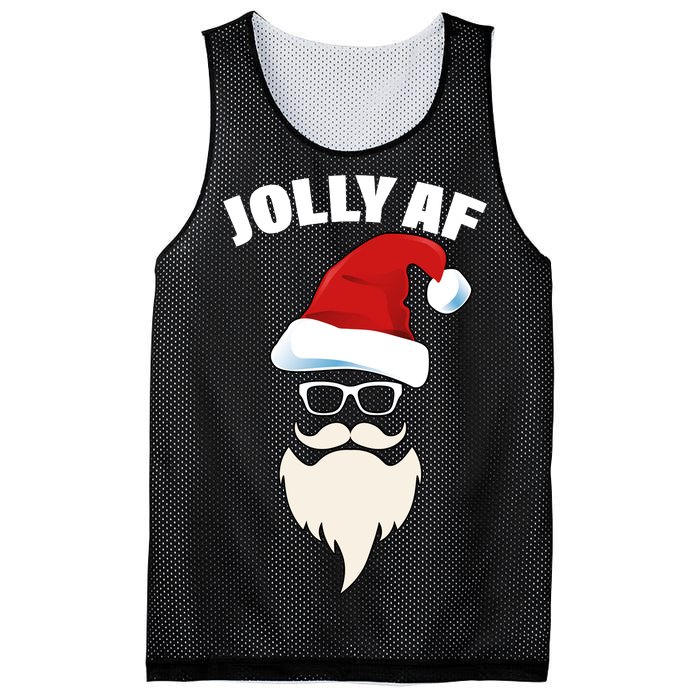 Jolly Af Hipster Santa Mesh Reversible Basketball Jersey Tank