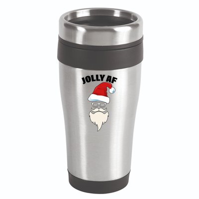 Jolly Af Hipster Santa 16oz Travel Tumbler