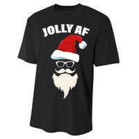 Jolly Af Hipster Santa Performance Sprint T-Shirt