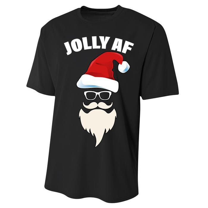 Jolly Af Hipster Santa Performance Sprint T-Shirt