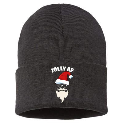 Jolly Af Hipster Santa Sustainable Knit Beanie