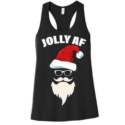 Jolly Af Hipster Santa Women's Racerback Tank