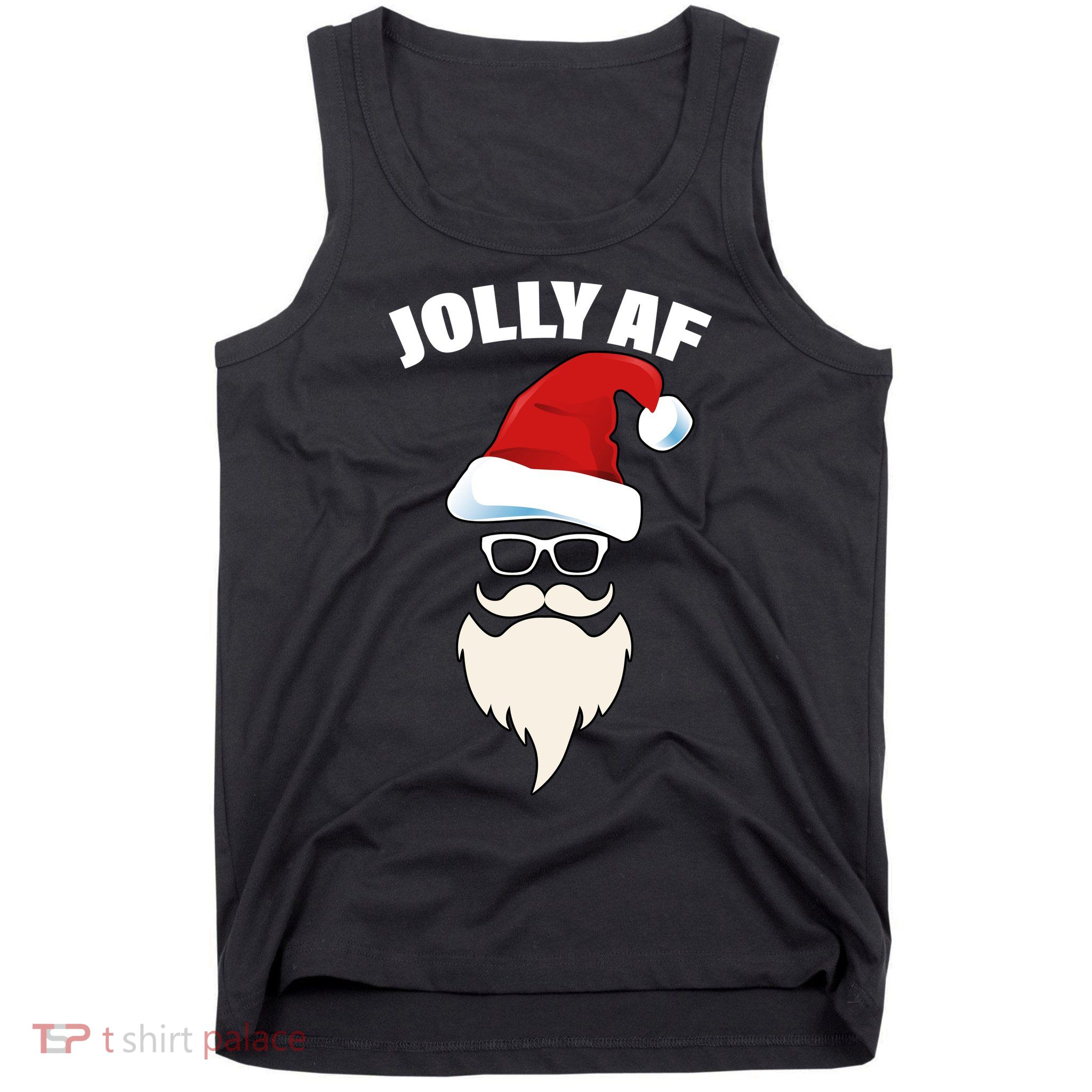 Jolly Af Hipster Santa Tank Top
