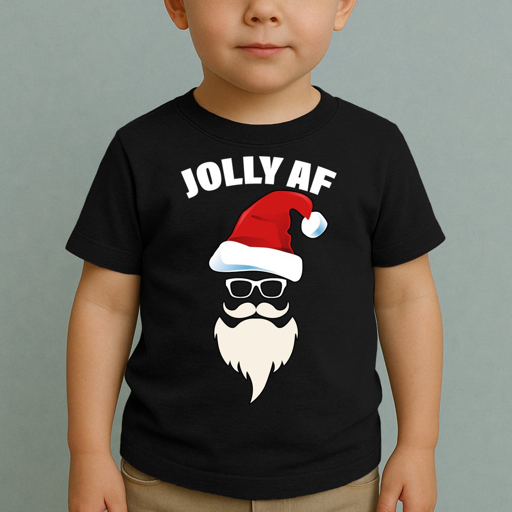 Jolly Af Hipster Santa Toddler T-Shirt