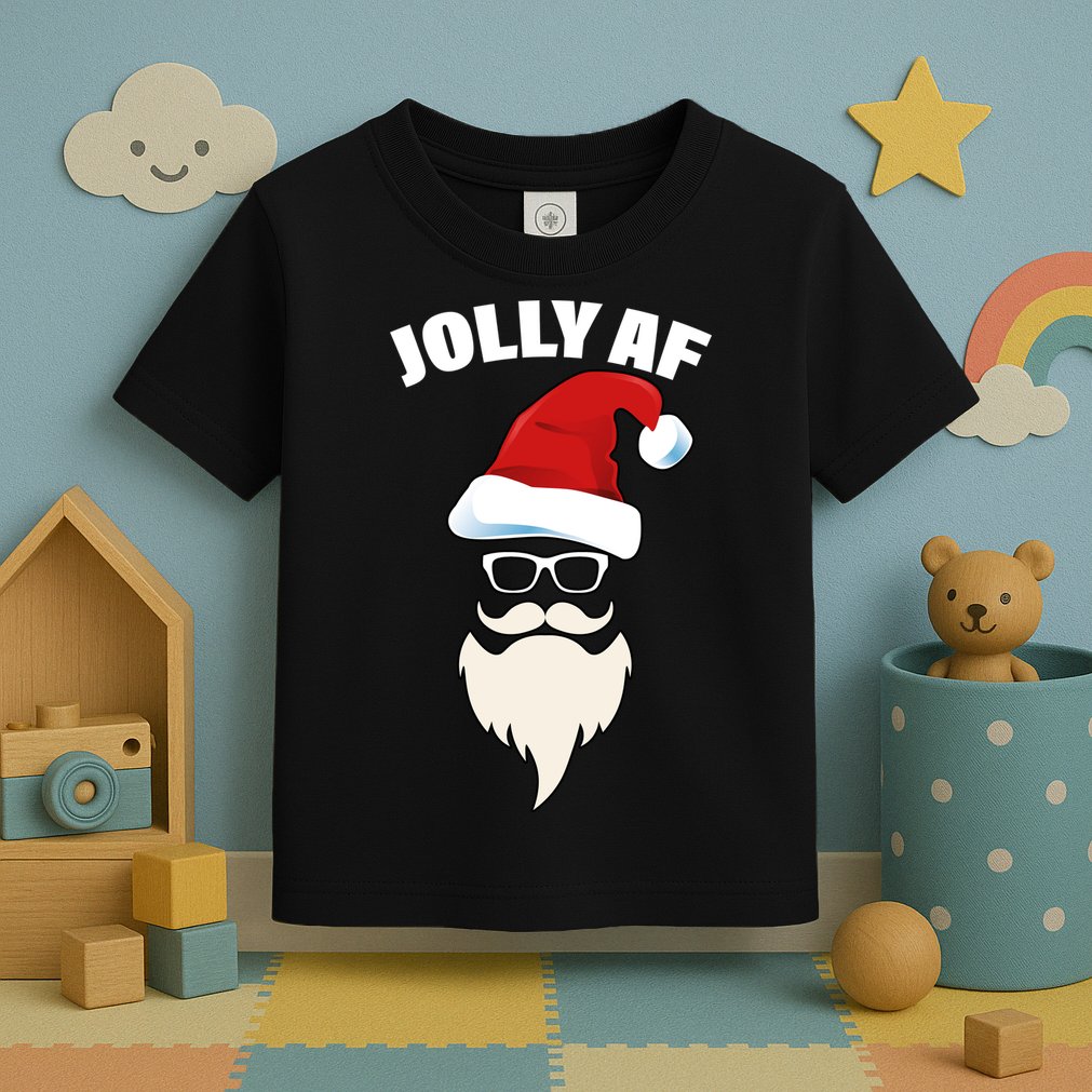Jolly Af Hipster Santa Toddler T-Shirt