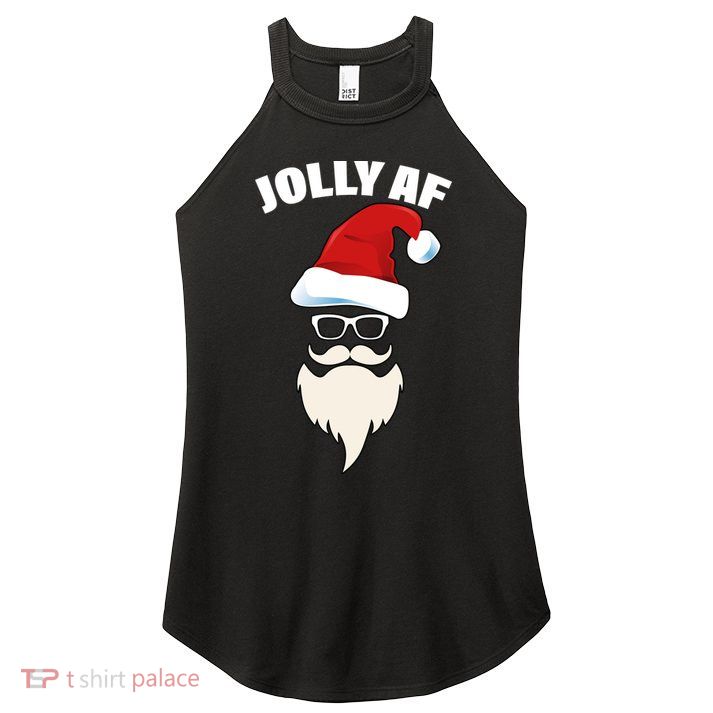 Jolly Af Hipster Santa Women's Perfect Tri Rocker Tank