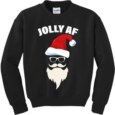 Jolly Af Hipster Santa Kids Sweatshirt