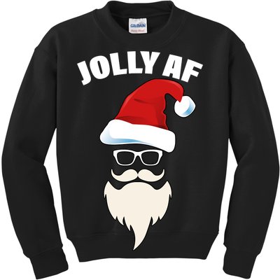 Jolly Af Hipster Santa Kids Sweatshirt