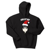 Jolly Af Hipster Santa Kids Hoodie