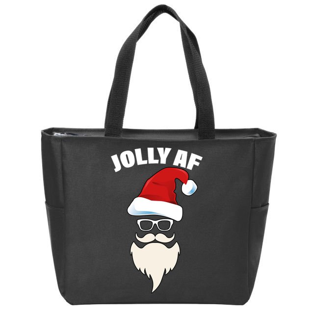 Jolly Af Hipster Santa Zip Tote Bag