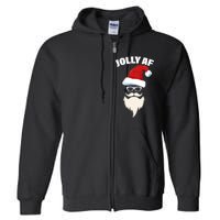 Jolly Af Hipster Santa Full Zip Hoodie