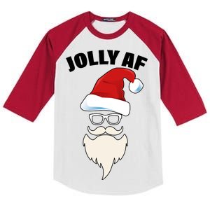 Jolly Af Hipster Santa Kids Colorblock Raglan Jersey