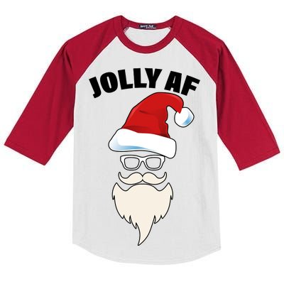 Jolly Af Hipster Santa Kids Colorblock Raglan Jersey