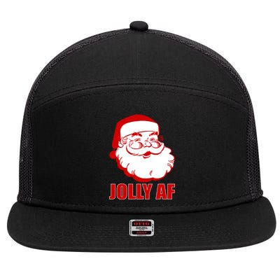 Jolly AF Santa Christmas 7 Panel Mesh Trucker Snapback Hat