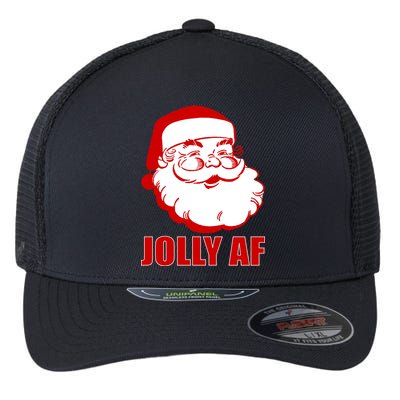 Jolly AF Santa Christmas Flexfit Unipanel Trucker Cap