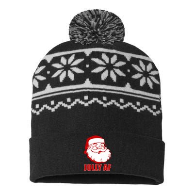 Jolly AF Santa Christmas USA-Made Snowflake Beanie