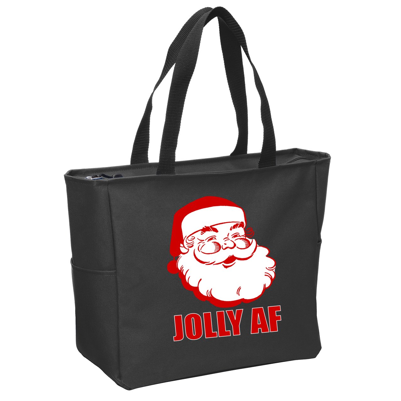 Jolly AF Santa Christmas Zip Tote Bag