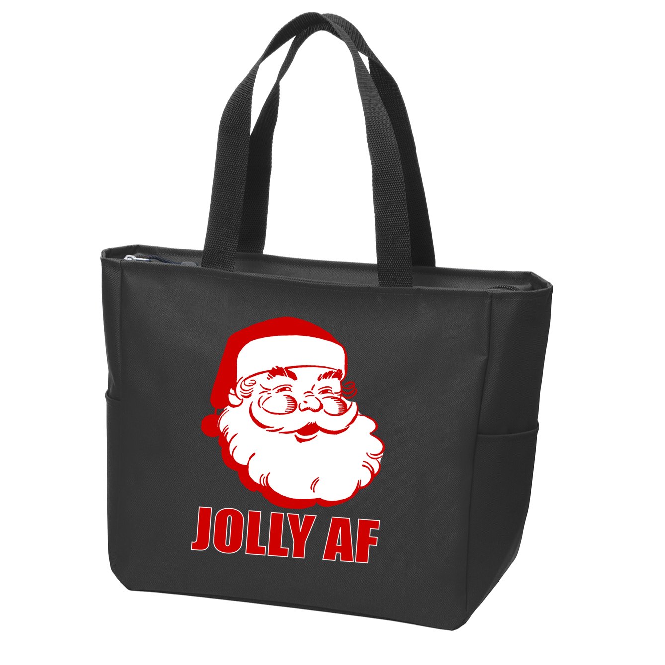 Jolly AF Santa Christmas Zip Tote Bag