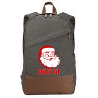 Jolly AF Santa Christmas Cotton Canvas Backpack
