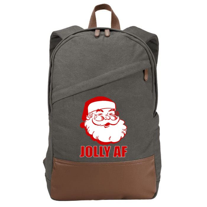 Jolly AF Santa Christmas Cotton Canvas Backpack