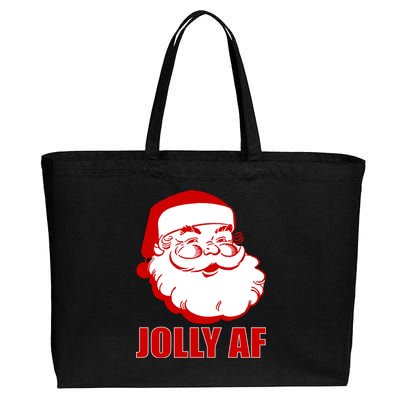 Jolly AF Santa Christmas Cotton Canvas Jumbo Tote