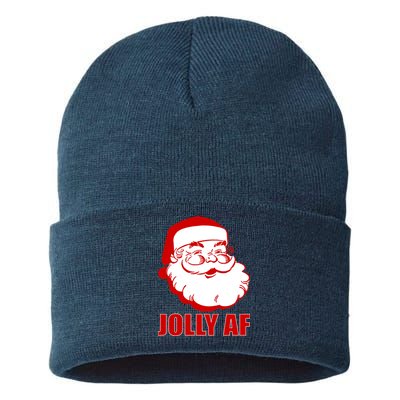 Jolly AF Santa Christmas Sustainable Knit Beanie