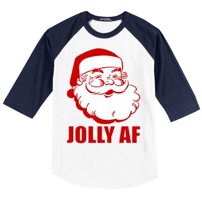 Jolly AF Santa Christmas Baseball Sleeve Shirt